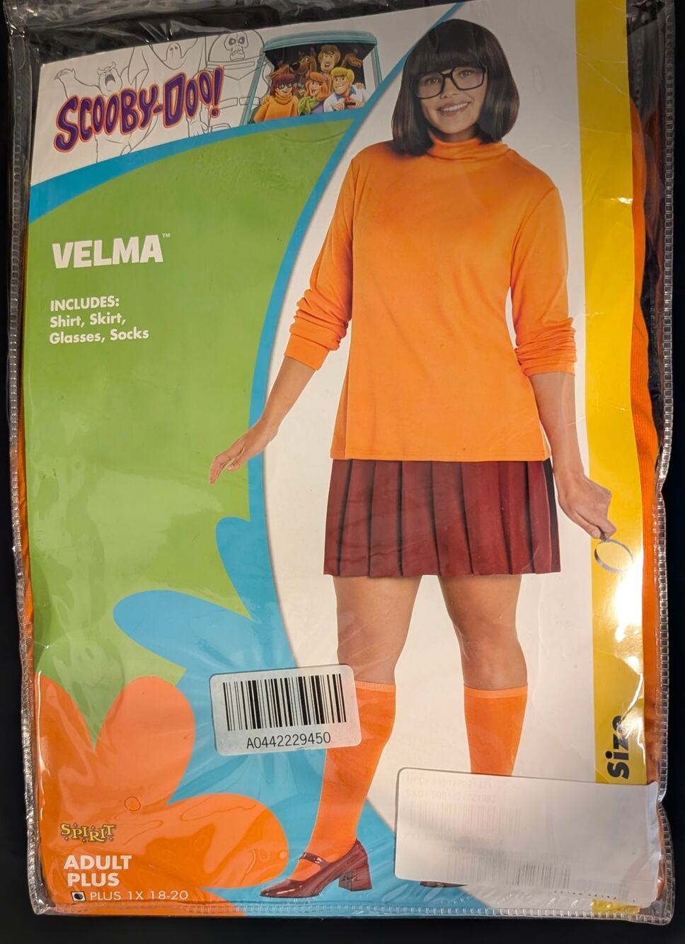 SPIRIT HALLOWEEN Velma Costume Plus 1X Scooby Doo Cosplay Outfit Women Sz 18-20